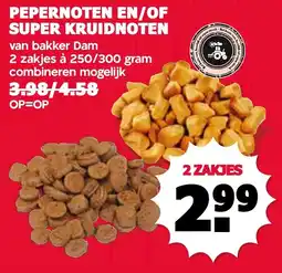 De Boerenschuur bakker Dam pepernoten en/of super kruidnoten aanbieding