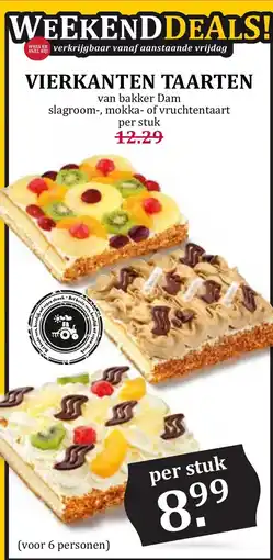 De Boerenschuur bakker Dam vierkanten taarten aanbieding