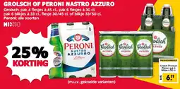 De Boerenschuur grolsch of peroni nastro azzurro aanbieding