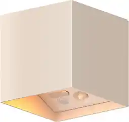 Intratuin Calex wandlamp Falerna beige 8,5 x 8,5 x 8,8 cm 2 stuks aanbieding