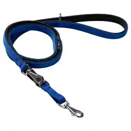 Pets Place Adori Trainingslijn Nylon Soft - Riem - Blauw&Zwart 200x2 cm aanbieding