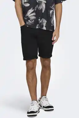 Wehkamp ONLY & SONS ONSPLY denim regular short black denim aanbieding