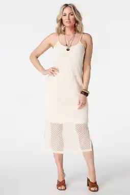 Wehkamp MS Mode zomerjurk gehaakt ecru aanbieding