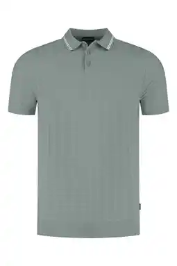 Wehkamp Saint Steve regular polo fijn gebreid groen aanbieding