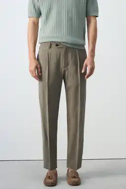 Wehkamp Mango Man modal regular fit pantalon - middengrijs aanbieding
