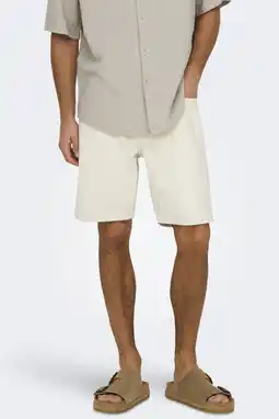 Wehkamp ONLY & SONS ONSEDGE straight denim short ecru aanbieding