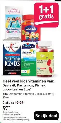 Etos Dagravit, Davitamon, Disney, Lucovitaal en Etos aanbieding