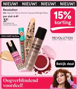 Etos revolution big lash fierce volume mascara midnight black aanbieding