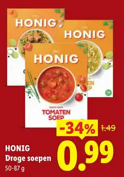 Lidl Honig Droge soepen aanbieding