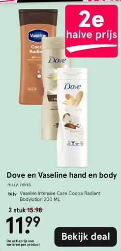 Etos Dove en Vaseline hand en body aanbieding