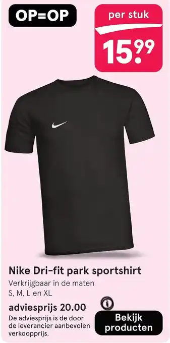 Etos Nike Dri-fit park sportshirt aanbieding