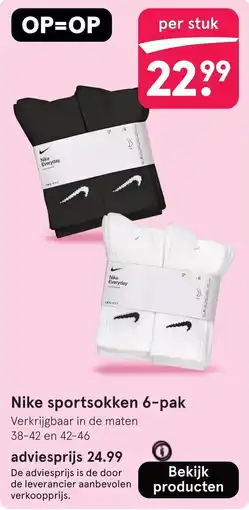 Etos Nike sportsokken 6-pak aanbieding