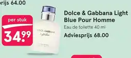 Etos Dolce & Gabbana Light Blue Pour Homme aanbieding