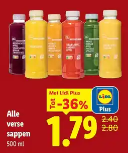Lidl Alle verse sappen aanbieding