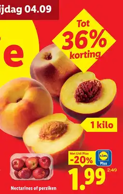 Lidl Nectarines of perziken aanbieding