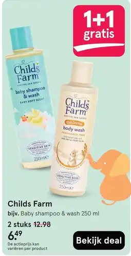 Etos Childs Farm baby shampoo & wash aanbieding