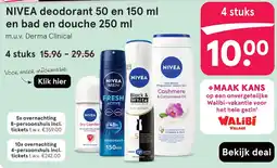 Etos NIVEA deodorant 50 en 150 ml en bad en douche 250 ml aanbieding