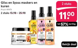 Etos Gliss en Syoss maskers en kuren aanbieding