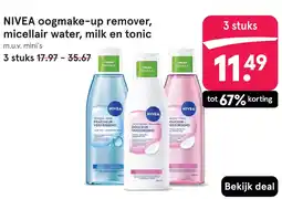 Etos NIVEA oogmake-up remover, micellair water, milk en tonic aanbieding
