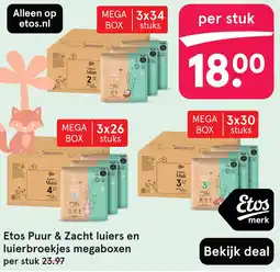 Etos Etos puur & zacht luiers en luierbroekjes megaboxen aanbieding