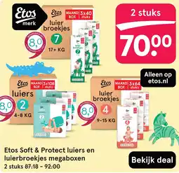Etos Etos soft & protect luiers en luierbroekjes megaboxen aanbieding