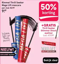 Etos Rimmel Thrill Seeker Mega Lift mascara aanbieding