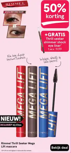 Etos Rimmel thrill seeker mega lift mascara aanbieding