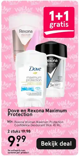 Etos Dove en Rexona Maximum Protection aanbieding