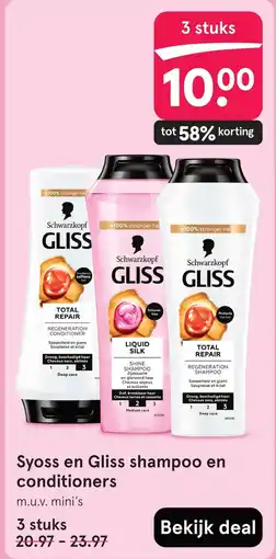 Etos Syoss en Gliss shampoo en conditioners aanbieding
