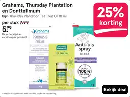 Etos Grahams, Thursday Plantation en Donttellmum aanbieding