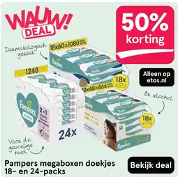 Etos Pampers megaboxen doekjes aanbieding