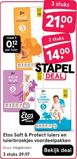 Etos Etos Soft & Protect luiers en luierbroekjes aanbieding