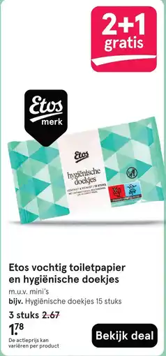 Etos Etos hygiënische doekjes aanbieding