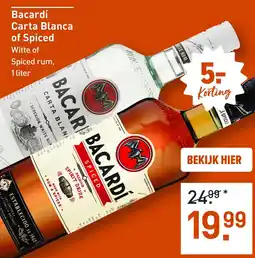 Gall & Gall Bacardí Carta Blanca of Spiced aanbieding