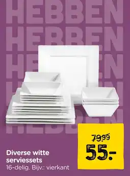 Xenos Diverse witte serviessets aanbieding