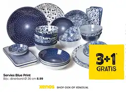 Xenos Servies Blue Print aanbieding