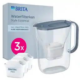 Holland & Barrett BRITA Style Essential Waterfilterkan Stoneblue - 2,4L - Incl. 3x Maxtra Pro Waterfilter aanbieding
