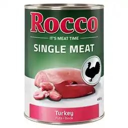 Zooplus Dubbelpakket Rocco Single Meat 12 x 400 g Hondenvoer - Kalkoen aanbieding