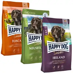 Zooplus Happy Dog Supreme Kleine Wereldreis 3 x 4 kg - Pakket 2: Toscane, Nieuw Zeeland & Ierland aanbieding