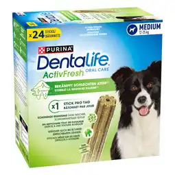 Zooplus 3 + 1 Gratis! Purina Dentalife hondensnacks - Active Fresh voor Middelgrote Honden 24 Sticks aanbieding