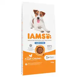 Zooplus 2 kg gratis! 12 kg IAMS Advanced Nutrition Weight Control met Kip aanbieding