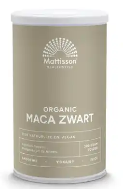 De Online Drogist Mattisson HealthStyle Organic Maca Zwart Poeder aanbieding