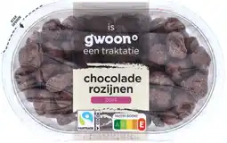 Dekamarkt G'woon Chocolade rozijnen melk aanbieding