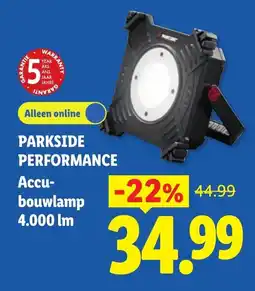 Lidl Parkside Accubouwlamp aanbieding