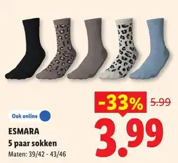 Lidl Esmara 5 paar sokken aanbieding