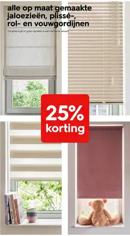 HEMA Alle op maat gemaakte jaloezieën, plissé, rol en vouwgordijnen aanbieding