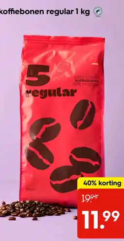 HEMA HEMA koffiebonen regular aanbieding