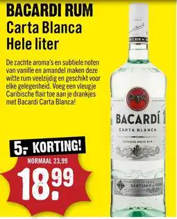 Dirck 3 Bacardi rum carta blanca aanbieding