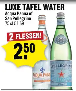 Dirck 3 Acqua Panna of San Pellegrino aanbieding