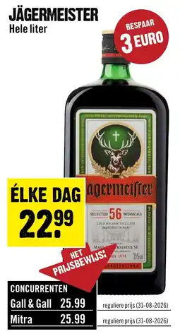 Dirck 3 Jägermeister Hele liter aanbieding